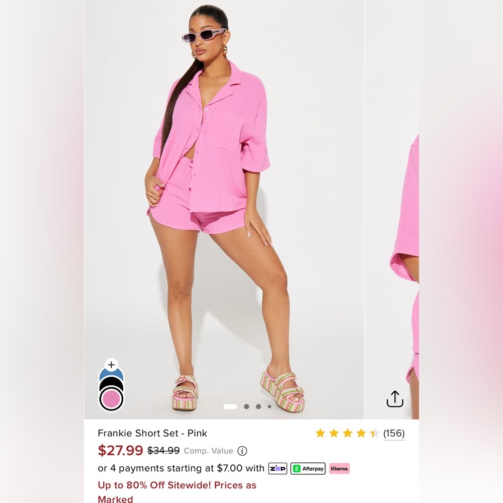 Fashion Nova Pink Frankie Short Set